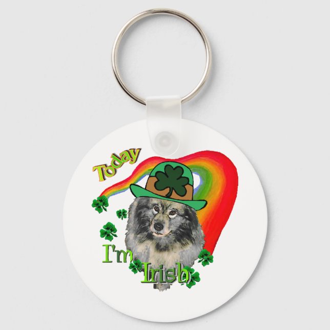 Chaveiro Dia de São Patrício Keeshond (Frente)