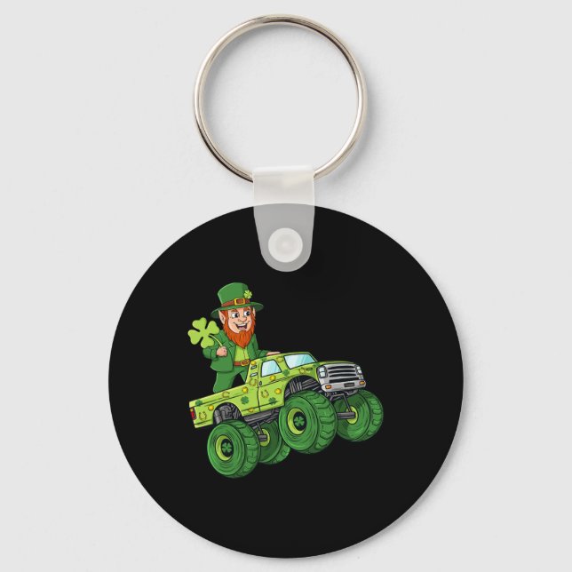 Chaveiro Dia de São Patrício Leprechaun Monster Truck (Frente)
