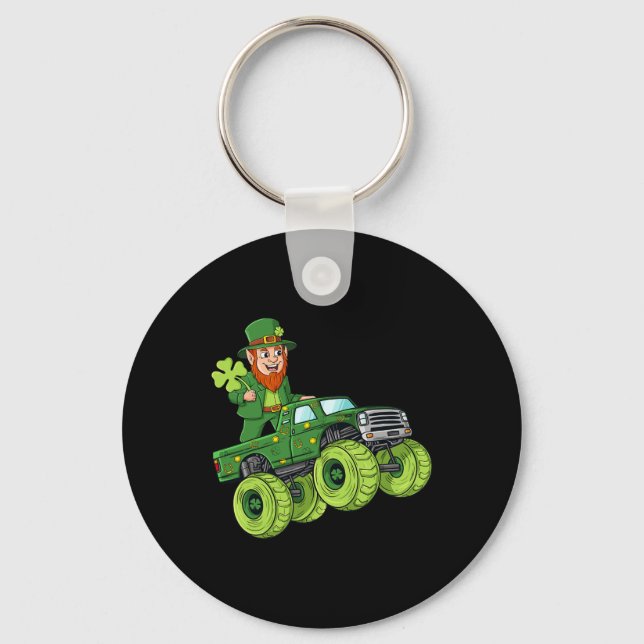 Chaveiro Dia de São Patrício Leprechaun Monster Truck (Frente)