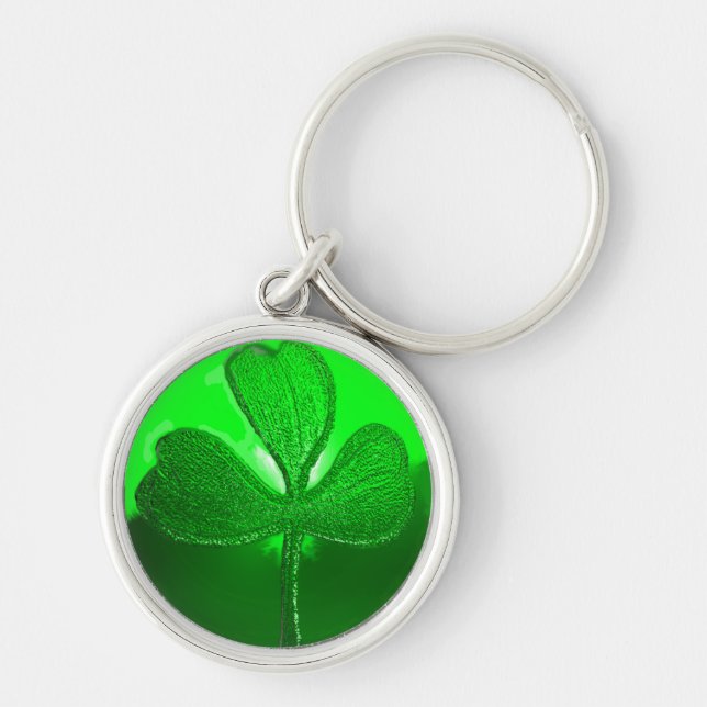 CHAVEIRO DIA DE SÃO PATRÍCIO VERDE SHAMROCK GEMSTONE JEWEL (Frente)