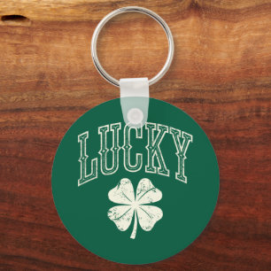 Chaveiro Dia de São Patrício Vintage Lucky Clover