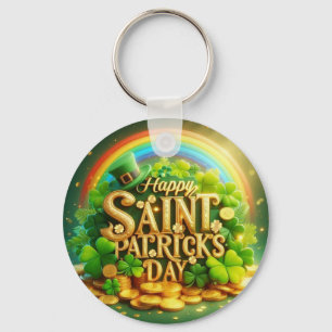 Chaveiro Dia de São Patrick, um belo arco-íris
