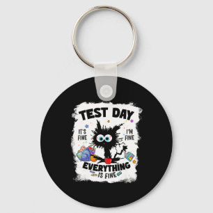 Chaveiro Dia de Teste Gato Estressado Engraçado Professor A