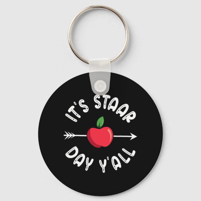 Chaveiro Dia do Estadas Yall Texas Staar - Dia do Teste (Frente)