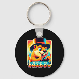 Chaveiro Dia do Groundhog Respeite O Sombra Engraçado Humor