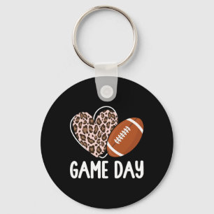 Chaveiro Dia do Jogo de Futebol Mulheres Leopardo Cheetah