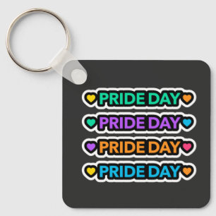 Chaveiro Dia do Orgulho. LGBT+Orgulho. Coração arco-íris.