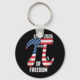Chaveiro Dia do Pi Bandeira Americana Patriótica Matemática