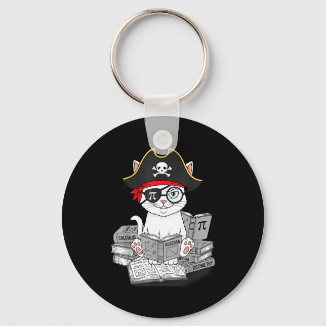 Chaveiro Dia do Pi Gata Nerd de Matemática Pirata Professor (Frente)
