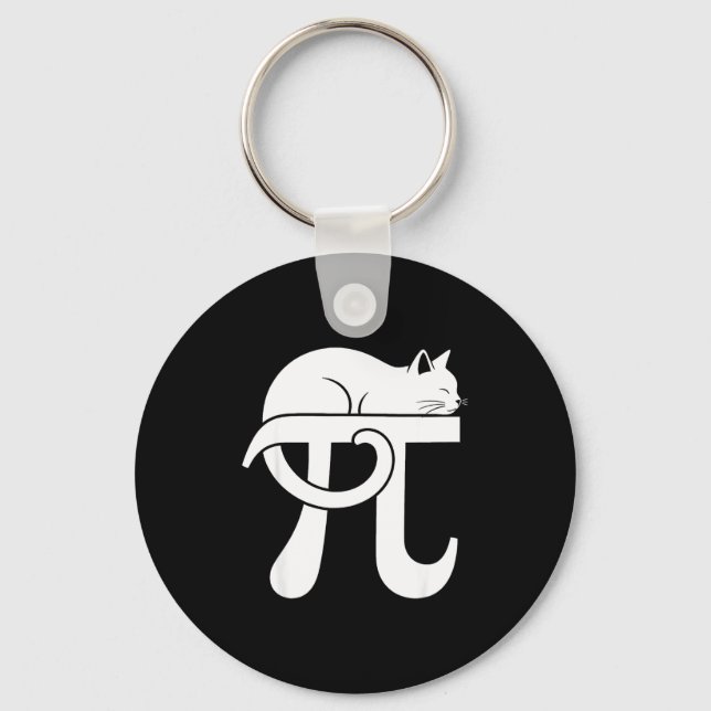 Chaveiro Dia do Pi Gato Nerd de Matemática Comédia Professo (Frente)