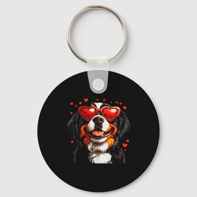 Chaveiro Dia dos Namorados Cute Berner Bernese Mountain Ama (Frente)