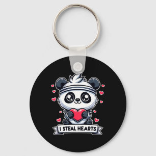 Chaveiro Dia dos Namorados Eu Roubo Corações Panda Urso Fof