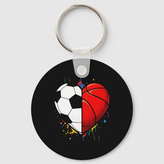 Chaveiro Dia dos Namorados Pé de Futebol com Coração Esboço (Frente)