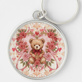 Chaveiro Dia dos Namorados, Urso de Pelúcia, Coração de Amo