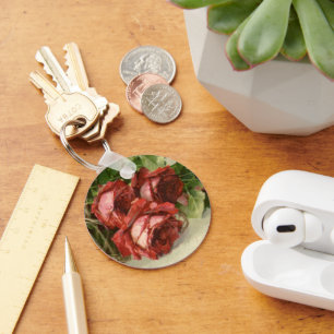 Chaveiro Dia dos Namorados Vintage, Rosas Vermelhas Carmesi