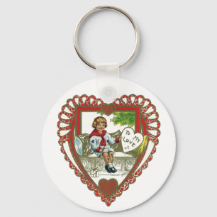 Chaveiro Dia dos Namorados Vitoriano Antigo, Menino no Cora