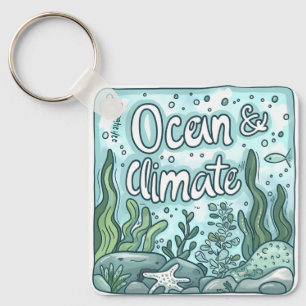 Chaveiro Dia dos Oceanos - Conceito Oceano e Clima com Mari