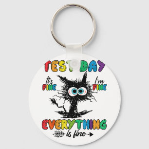 Chaveiro Dia Engraçado Professor de Gato Estressado Estudan