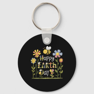 Chaveiro Dia Floral Da Terra Com Flores De Boho Para Mulher