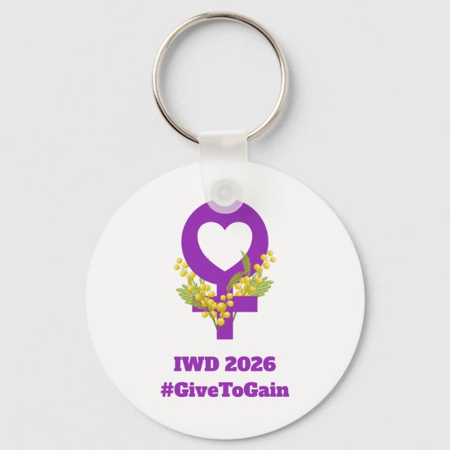 Chaveiro Dia Internacional da Mulher 2026 IWD Dar Para Ganh (Frente)