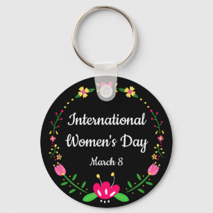 Chaveiro Dia Internacional da Mulher Floral
