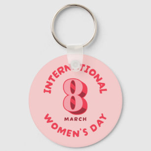 Chaveiro Dia Internacional da Mulher Rosa, 8 de março