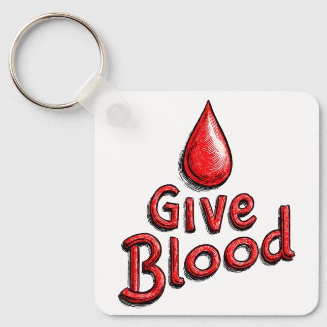 Chaveiro Dia Mundial de Doadores de Sangue - Dar Texto Sang (Frente)