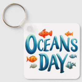 Chaveiro Dia Mundial dos Oceanos - Celebração do Dia dos Oc