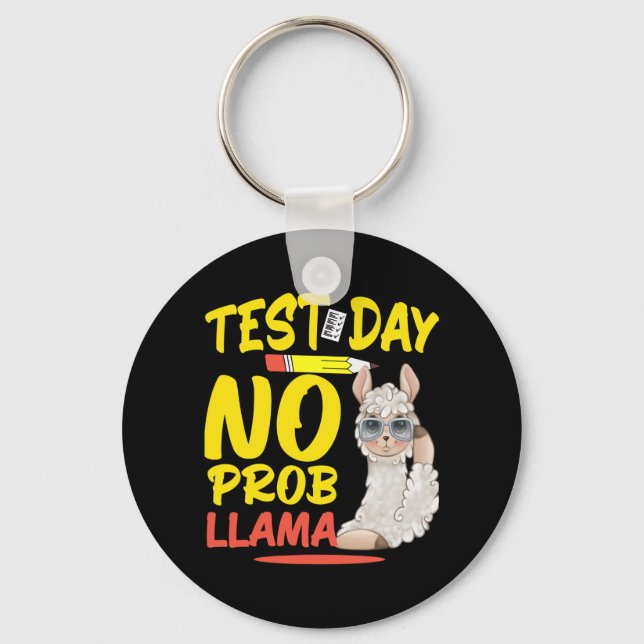 Chaveiro Dia sem Prob-llama Llama Professor &amp; Teste de  (Frente)