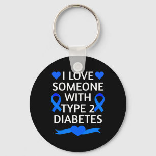Chaveiro Diabetes Consciência Mês Eu Amo Alguém Com Tipo