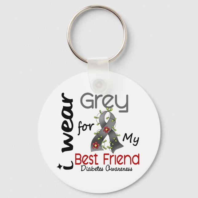 Chaveiro Diabetes Eu Visto Cinzas Para Meu Melhor Amigo 43 (Frente)