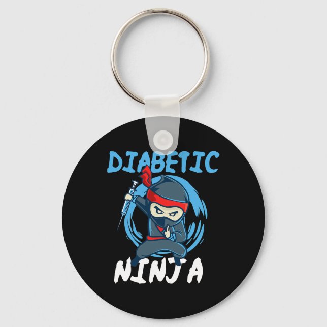 Chaveiro Diabetes Ninja - T1D Awarenes da Diabetes (Frente)