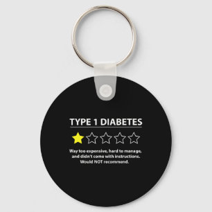 Chaveiro Diabetes Tipo 1 Diabetes T1d Compreensão divertida