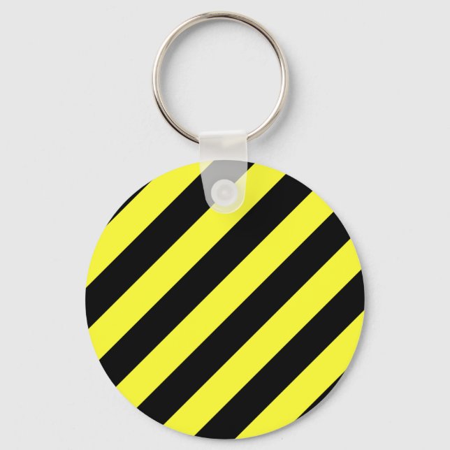 Chaveiro diagonal stripes black and yellow (Frente)