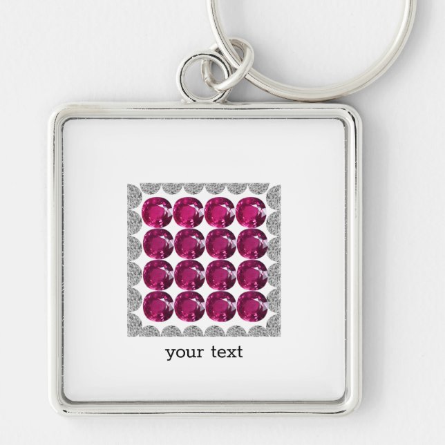 Chaveiro Diamond Pink Tourmaline (Frente)