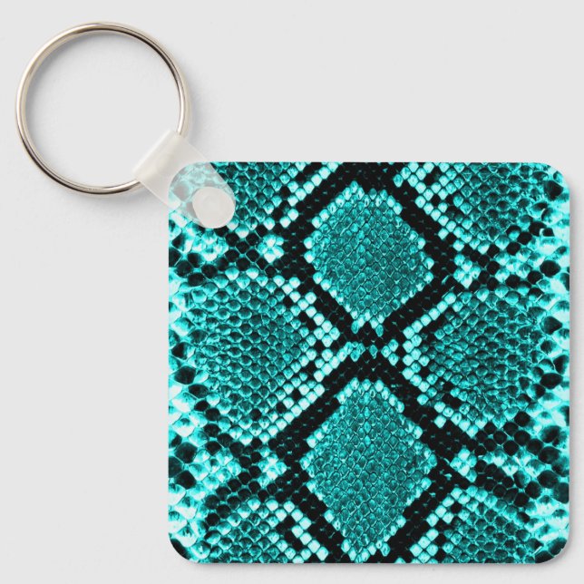 Chaveiro Diamond Rattlesnake Snake Skin aqua (Frente)