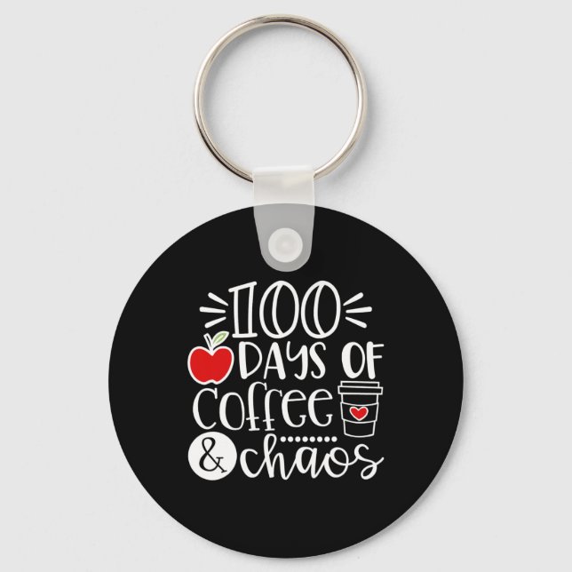 Chaveiro Dias De Café Professora Feliz 100 Dias De Sch (Frente)
