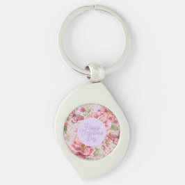Chaveiro Dias dos Namorados, Elegante, Padrão de Flores de