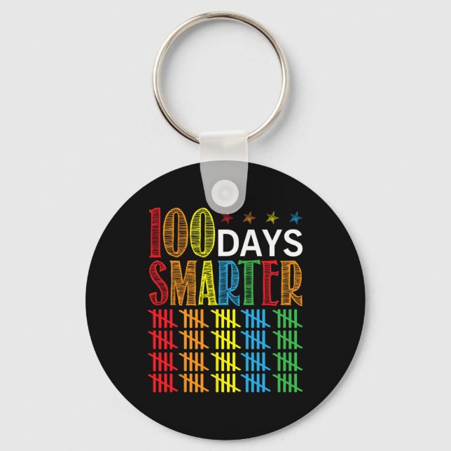 Chaveiro Dias Mais Inteligentes Felizes 100.º Dia De Estuda (Frente)