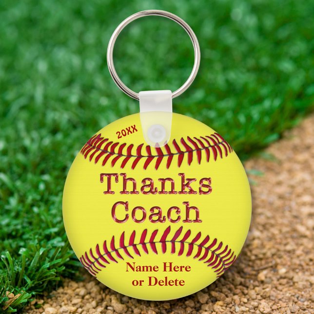 Chaveiro Dicas de Presentes para Treinador de Softbol com N (Personalized Softball Coach Gifts. Softball thank you gift ideas. Cheap softball gifts for coaches.)