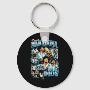 Chaveiro Diego Maradona 90s Vintage Bootleg Style Pé Futebo