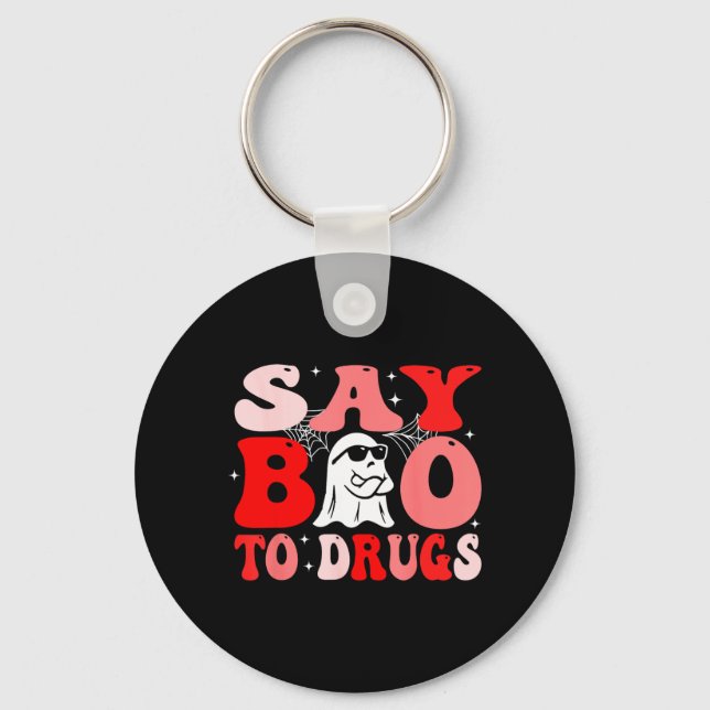 Chaveiro Diga Boo às Drogas Semana da Fita Vermelha Funny H (Frente)