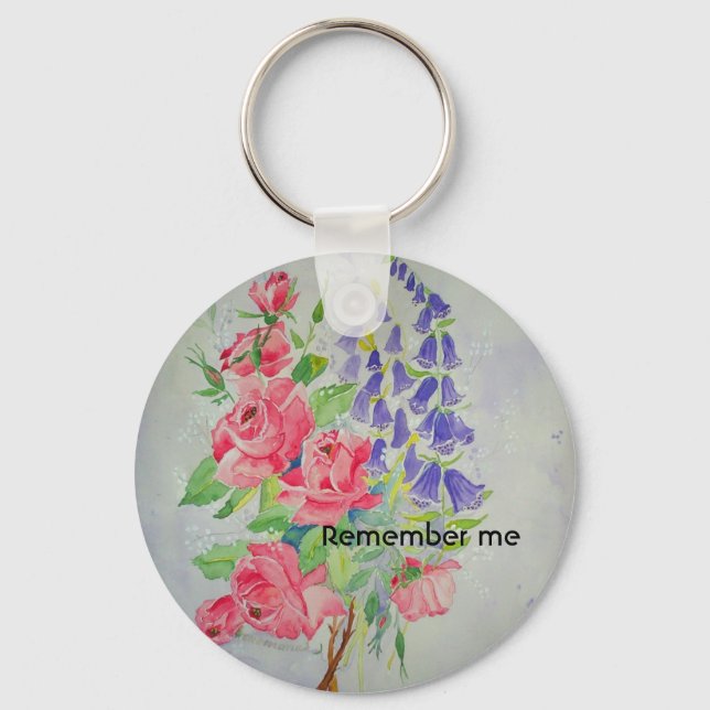 Chaveiro Digitalis e Rosa (Frente)