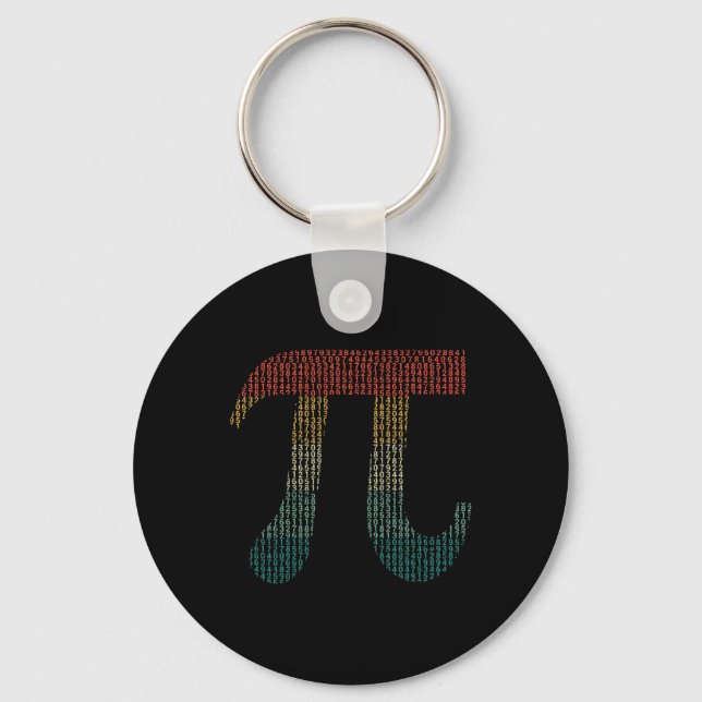 Chaveiro Dígitos de Pi no Código Fonte Números Dia do Pi 3. (Frente)