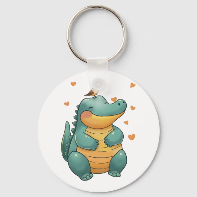 Chaveiro Dino e amigos passarinhos (Frente)