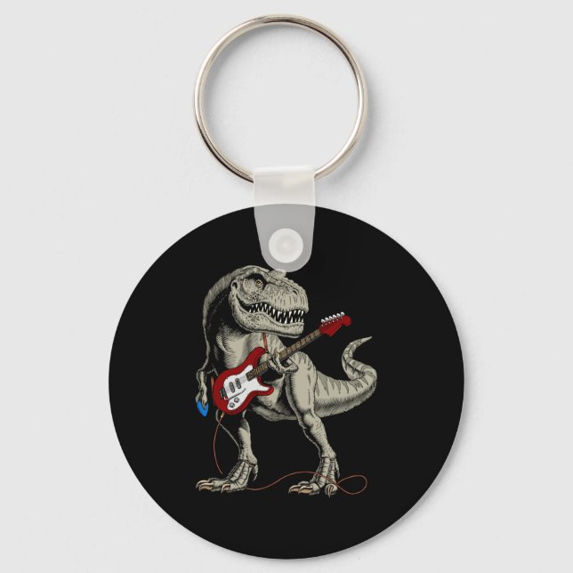 Chaveiro Dinosaur Acoustic Electric B Guitar Player  (Frente)