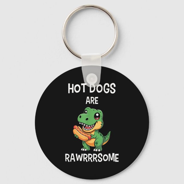Chaveiro Dinosaur T Rex Hot Dog Shirt Funny Hot Dogs Are Ra (Frente)