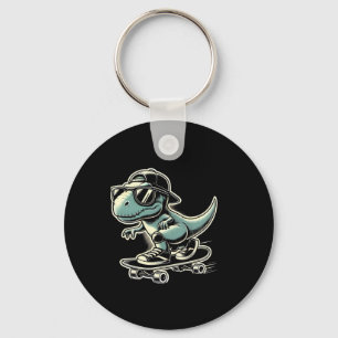 Chaveiro Dinosaur T Rex Skate Fazendo Manobras Engraçado Sk