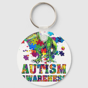 Chaveiro dinossauro de conscientização do autismo