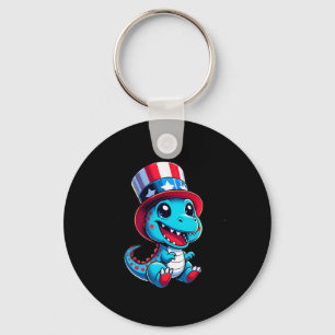 Chaveiro Dinossauro Feliz 4 De Julho Dia Da Independência H